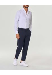 Pantalone chino blu in tessuto tecnico hyper comfort di lana