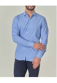 Camicia azzurra fantasia chicco di riso in tessuto tecnico hyper comfort