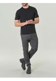 T-shirt nera in jersey di puro cotone a tinta unita