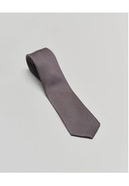 Cravatta bronzo in micro fantasia geometrica di misto seta e cotone