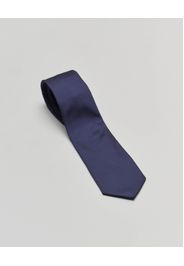 Cravatta blu micro armatura in pura seta