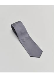 Cravatta blu fantasia trattino grigio in pura seta