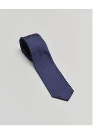 Cravatta blu in twill di misto seta e cotone