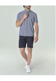 Polo blu a micro pois bianchi in tessuto tecnico hyper comfort