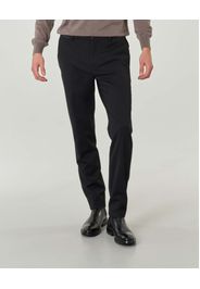 Pantalone chino nero in tessuto tecnico stretch di lana