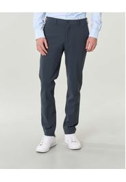 Pantaloni slim fit grigio antracite in tessuto tecnico doppiato