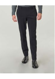 Pantaloni slim fit nero in tessuto tecnico doppiato
