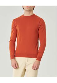Maglia girocollo Pellizzari arancione in misto lana e cachemire finezza 12