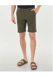 Bermuda chino verde militare in tessuto tecnico stretch