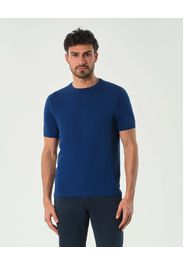 Maglioncino Pellizzari mezza manica blu royal in crêpe di puro cotone