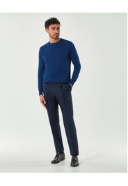 Pantalone Pellizzari drop6 blu in tela di pura lana con una pinces