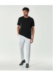 Pantaloni chino Pellizzari slim bianchi in tessuto tecnico stretch con elastico inserito sul retro