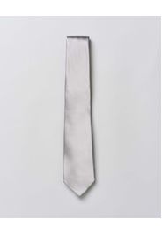 Cravatta Pellizzari argento tinta unita in raso di pura seta