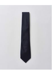 Cravatta Pellizzari blu notte tinta unita in reps di pura seta