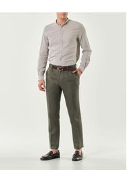 Pantalone Pellizzari verde militare in puro lino con una pinces