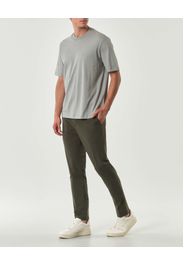 Pantaloni chino Pellizzari slim verde militare in tessuto tecnico stretch