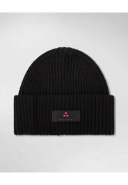 Berretto Peuterey nero in misto viscosa lana e cachemire