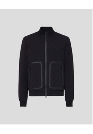 Giubbino Kyarr Peuterey nero in jersey con pannello frontale in tessuto trapuntato ad onde