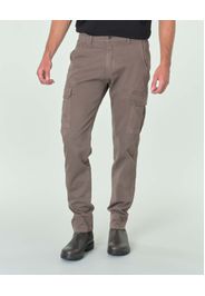 Pantalone cargo fango in gabardina di cotone stretch