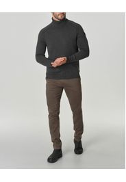 Dolcevita antracite in cotone stretch con maniche raglan