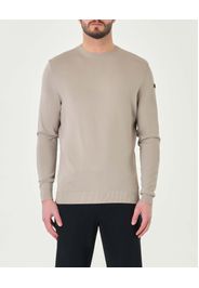 Maglia girocollo color sabbia Maxell in filato tecnico di viscosa stretch