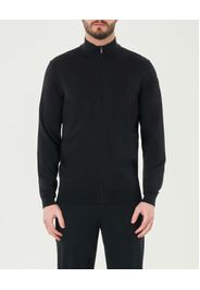 Maglia blu Maxell R.R.D. in filato tecnico di viscosa stretch con chiusura zip