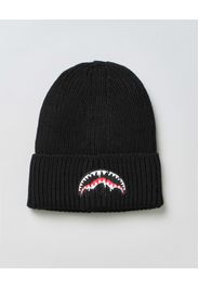 Berretto Sprayground nero a costine con logo icon