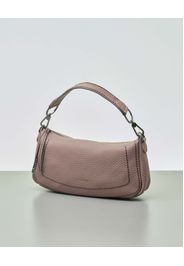 Hobo bag color mauve in pelle morbida martellata con tracolla più lunga removibile