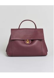 Postina Visonà bordeaux misura media in pelle martellata con chiusura a girello e tracolla più lunga