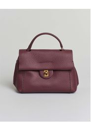 Postina piccola Visonà bordeaux in pelle martellata con chiusura a girello e tracolla più lunga