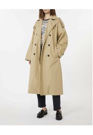 Trenche beige lungo e dal fit over Weekend Max Mara in gabardina di cotone antigoccia