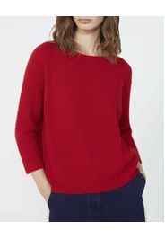 Maglia rossa Weekend Max Mara in misto mohari a coste con maniche raglan