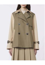 Trench corto beige e kaki Weekend Max Mara in gabardina di cotone antigoccia