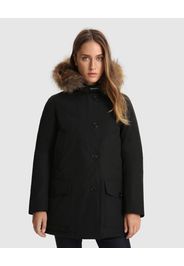 Arctic Parka nero con bordatura del cappuccio in pelliccia rimovibile imbottito in piuma naturale