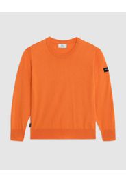 Maglia arancione girocollo in misto cotone e lana con logo sulla manica 10-16 anni