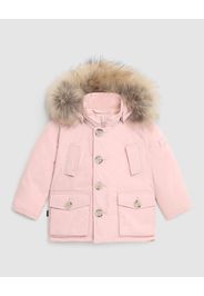 Baby First Parka Woolrich rosa con cappuccio staccabile