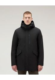 Parka Barrow Mac nero in Tech Softshell con cappuccio staccabile