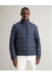 Piumino blu in microfibra senza cappuccio