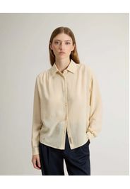 Camicia color panna Woolrich in garza di misto viscosa