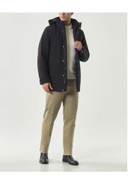 Parka Woolrich Barrow nero in Tech Softshell con cappuccio staccabile