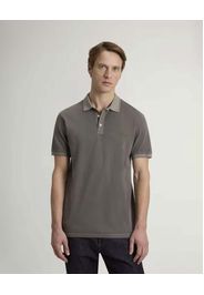 Polo Mackinack Woolrich verde militare in piquè di cotone stretch tinta in capo