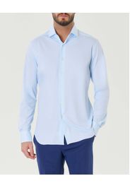 Camicia azzurra micro fantasia in tessuto tecnico active tailor fit
