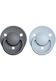 BIBS De Lux Natural Rubber Size 2: 6+ months ciuccio Iron / Baby Blue 2 pz