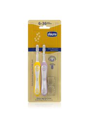 Chicco Toothbrush Set 6-36m spazzolino da denti per bambini Lilac-Mustard 6-36m 2 pz