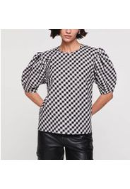 Aligne Women's Hicks Puff Sleeve Top - Black Gingham - EU 34/UK 6