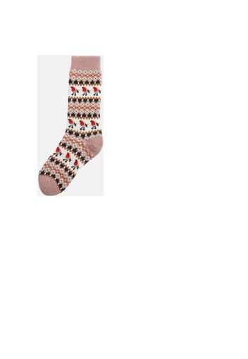 Barbour Women's Terrier Fairisle Socks - Navy/Pink Dahlia