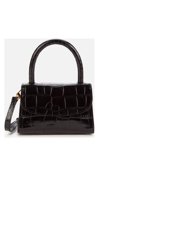 BY FAR Women's Mini Croco Top Handle Bag - Black