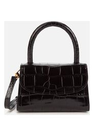 BY FAR Women's Mini Croco Top Handle Bag - Black