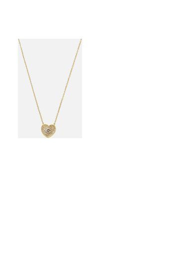 Coach Women's C Pave Heart Pendant Necklace - Gold