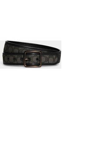 Coach Men's 38mm Harness Belt In Signature Jacquard - Smoke/Black